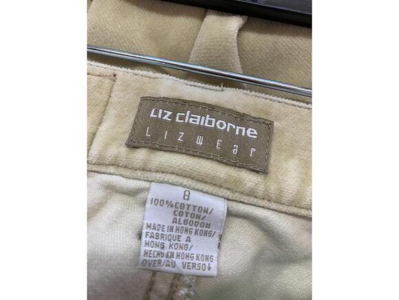 Vintage 90s Liz Claiborne Yellow Tan Velvet Soft Chamois Cotton Pants Size 8 28” - Picture 2 of 7